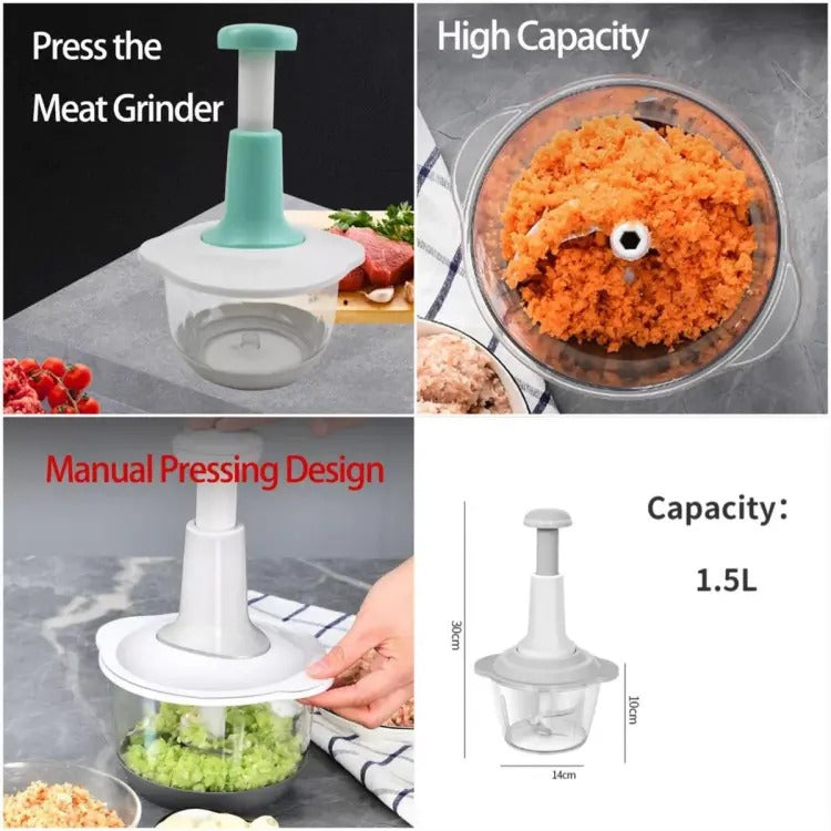 Manual Food Chopper - ABS Plastic Multi-Purpose Kitchen Tool