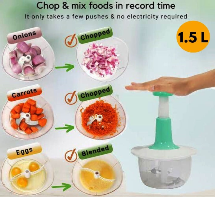Manual Food Chopper - ABS Plastic Multi-Purpose Kitchen Tool